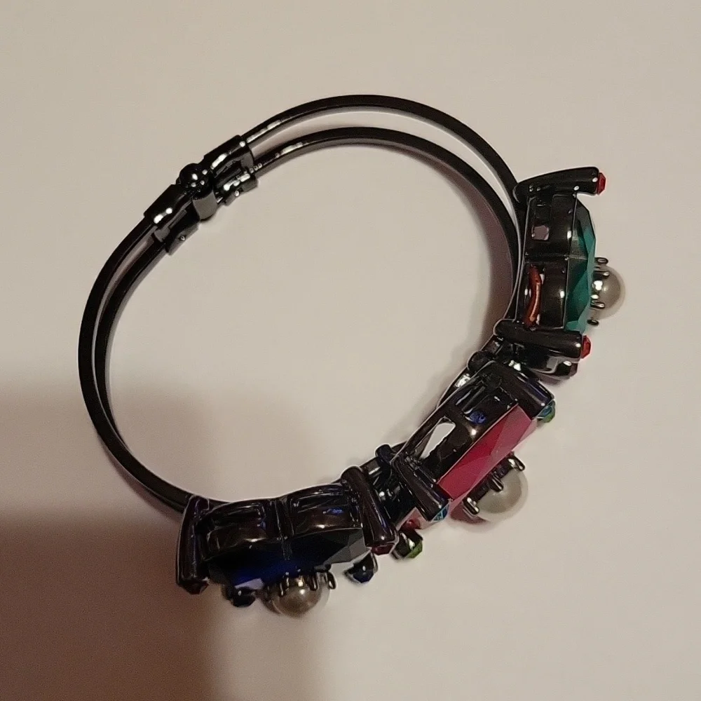 Betsey Johnson Chunky Heart Cuff Bracelet‎ 80s Punk Goth Grunge